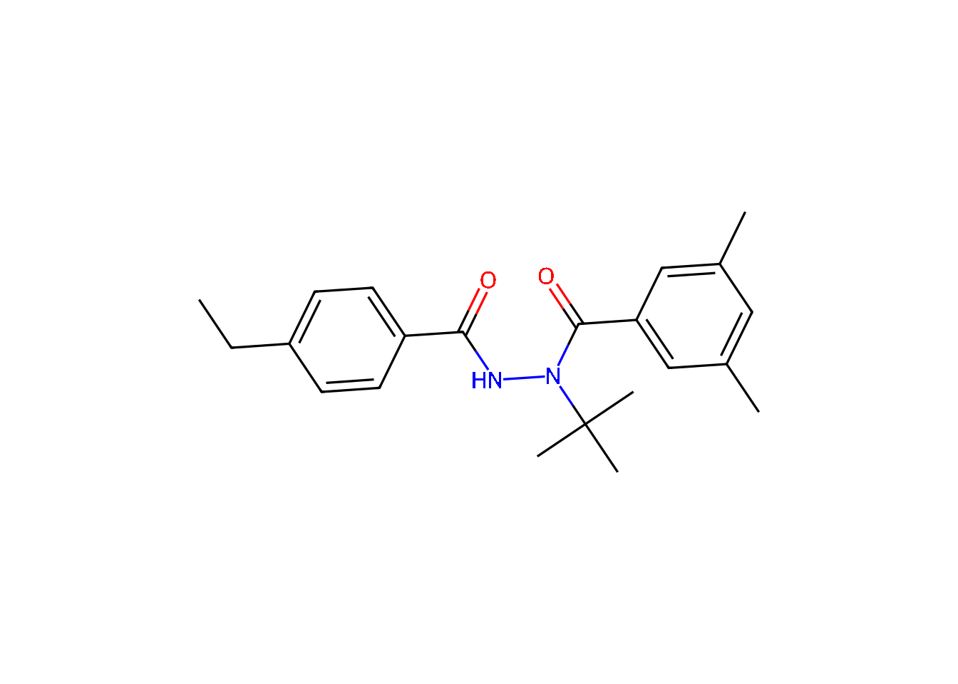 Chemical structure diagram of tebufenozide
